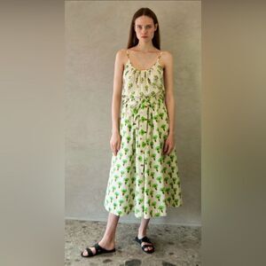 AISH Green Marigold LOULOU SKIRT Novelty Floral